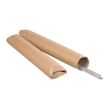 The Packaging Wholesalers Crimped End Mailing Tubes, 3" Dia. x 48"L, 0.08" Thick, Kraft, 24/Pack S3048K